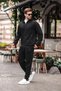 Black Hooded Relaxed Fit Men's Tracksuit Set E7330 - 3