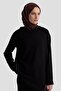 Stone Detailed Hooded Double Sport Suit Black 25Kt603 - 3