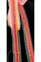 Neon Orange and Colorful Sequins Strip on White Tulle - 4