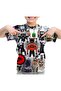 3D Printed Striped Filim Heroes Printed Children's T-Shirt