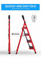 Heavy-Duty Anti-Slip Aluminum 4-Step Folding Ladder with Safety Rail - 3