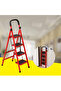 Heavy-Duty Anti-Slip Aluminum 4-Step Folding Ladder with Safety Rail - 5