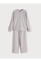 Lcw kids lilac v-neck girls' sweatshirt and sweatpants set - 4
