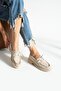 Bernard Beige Suede Flat Sole Lace-Up Women's Ballerinas
