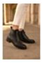 D25Kb - 8515 - B Women's Genuine Leather Lace-Up and Zippered Short Heeled Boots