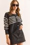 Women's Anthracite Stripe Detailed Buttoned Knitwear Cardigan Hrk-19000402