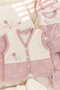 Floral Embroidered Ruffled Cotton 10-Piece Baby Girl Hospital Discharge Baby Set - 7