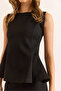 Women's Black Pencil Steel Mesh Bell Blouse Blz-19003113 - 4