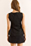Women's Black Pencil Steel Mesh Bell Blouse Blz-19003113 - 3