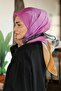 وشاح قطني ناعم TN2006 بنمط الباتيك الخردل-ليلك-06 - 3