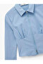 Corset Look Slim Fit Crop Zippered Blue Women's Shirt 6Wal60053Iw - 3