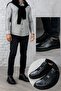 Men's Black Classic Shoes Comfortable Sole Everyday Office Sneakers Laceless Orthopedic Non-Slip School Casual - 6