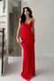 Red Double Breasted Pleated Detail Back Tie Dress