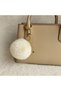 Plush Fluffy Pom Pom Puff Cream Furry Home Office Car Phone Wallet Bag Keychain with Gold Accessories - 2