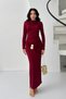 Burgundy Shirred Buckle Detailed Dress