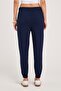 Women's relaxed fit comfortable modal fabric tie-waist elastic jogger navy blue sweatpants - 7