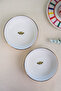 Tabak Evi Porcelain Natura Butterfly Gold Gilded Bowl 10X3Cm 150Cc 2 Pieces