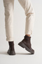 Women's Brown Thick Eva Sole Elastic Lace-Up Boots - 3