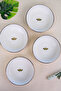 Tabak Evi Porcelain Natura Butterfly Gold Gilded Bowl 10X3Cm 150Cc 4 Pieces - 7