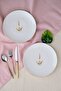 Tabak Evi Porcelain Natura Marinum Gold Gilded Cake Plate 20.50cm 2 Pcs - 5