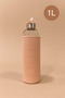 H2O Leather Covered Glass Flask 1000 ml