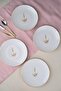 Tabak Evi Porcelain Natura Marinum Gold Gilded Cake Plate 20.50cm Set of 4 - 2