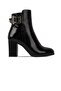 Diney Women's Genuine Leather Buckle Detailed Heeled Boots 4148