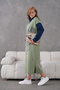 Women's Sleeves Denim Front Beading Wide Fit Long Knitwear Dress - 4