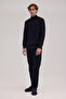 Navy Blue Slim Fit Half Turtleneck Men's Knitwear - 2