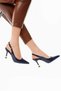 Women's Ovis Pointed Heeled Shoes Navy Blue Patent Leather Available in Sizes 41 and 42 - 3