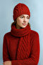 Women's Elegant Knitted Patterned Beanie & Scarf Set