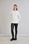 Slit Crew Neck Long Sleeve Combed Cotton