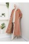 Stylish Coat with Hidden Buttons, Ribbed Sleeves and Fok Fabric by Hakim Yaka - 3