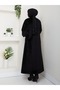 Stylish Coat with Hidden Buttons, Ribbed Sleeves and Fok Fabric by Hakim Yaka - 6