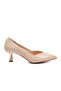 Beige Short Thin Heeled Evening Dress Shoes 357188 Z - 3