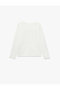 Long Sleeve Cotton Crew Neck Glitter Heart Print T-Shirt - 2