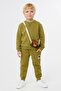 Boy's Crew Neck 100% Cotton Green Top and Bottom Set