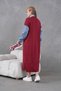 Women's Sleeves Denim Front Beading Wide Fit Long Knitwear Dress - 7
