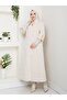 Stylish Coat with Hidden Buttons, Ribbed Sleeves and Fok Fabric by Hakim Yaka - 3