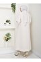 Stylish Coat with Hidden Buttons, Ribbed Sleeves and Fok Fabric by Hakim Yaka - 6