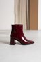 Verona Women's Zippered Genuine Leather Boots Burgundy Patent Leather - 5