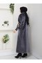 Stylish Coat with Hidden Buttons, Ribbed Sleeves and Fok Fabric by Hakim Yaka - 7