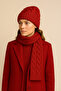 Women's Elegant Knitted Patterned Beanie & Scarf Set - 6