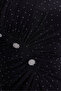 Women's Black Stone Long Sleeve Sandy Evening Dress - 7