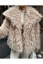 Tene Oversized Curly Textured Faux Fur Coat – Casual Stylish Coat - 3