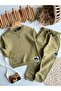 Boy's Crew Neck 100% Cotton Green Top and Bottom Set - 3