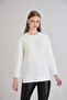 Slit Crew Neck Long Sleeve Combed Cotton - 3