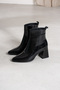 Verona Women's Zippered Genuine Leather Boots Black Patent Leather - 6