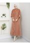Stylish Coat with Hidden Buttons, Ribbed Sleeves and Fok Fabric by Hakim Yaka