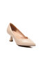 Beige Short Thin Heeled Evening Dress Shoes 357188 Z - 4